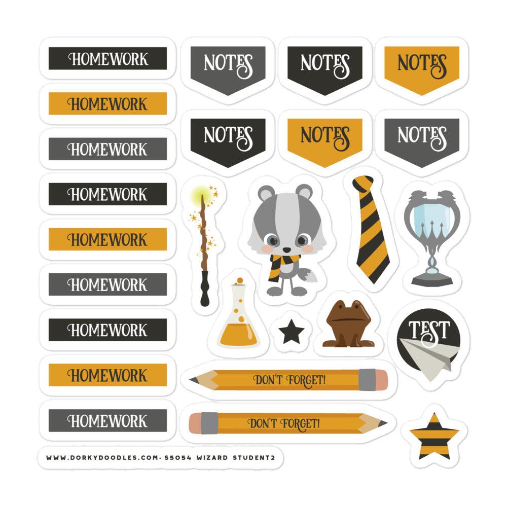 Wizard School Student Planner Stickers - Dorky Doodles