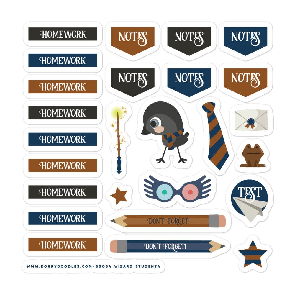 Wizard School Student Planner Stickers - Dorky Doodles