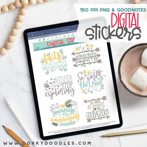 Wonderfully Made Digital Planner Stickers - Dorky Doodles
