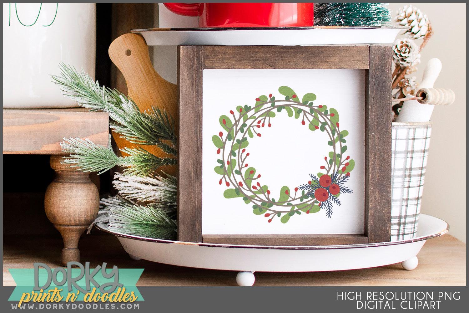 Woodsy Country Christmas Clipart - Dorky Doodles