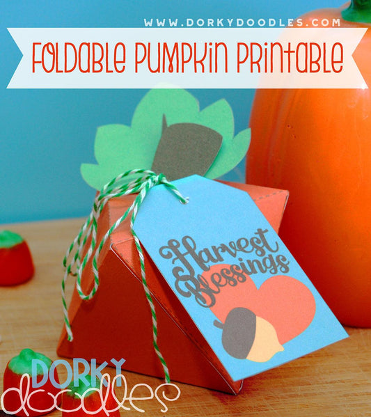 3D Paper Pumpkin Printable - Dorky Doodles