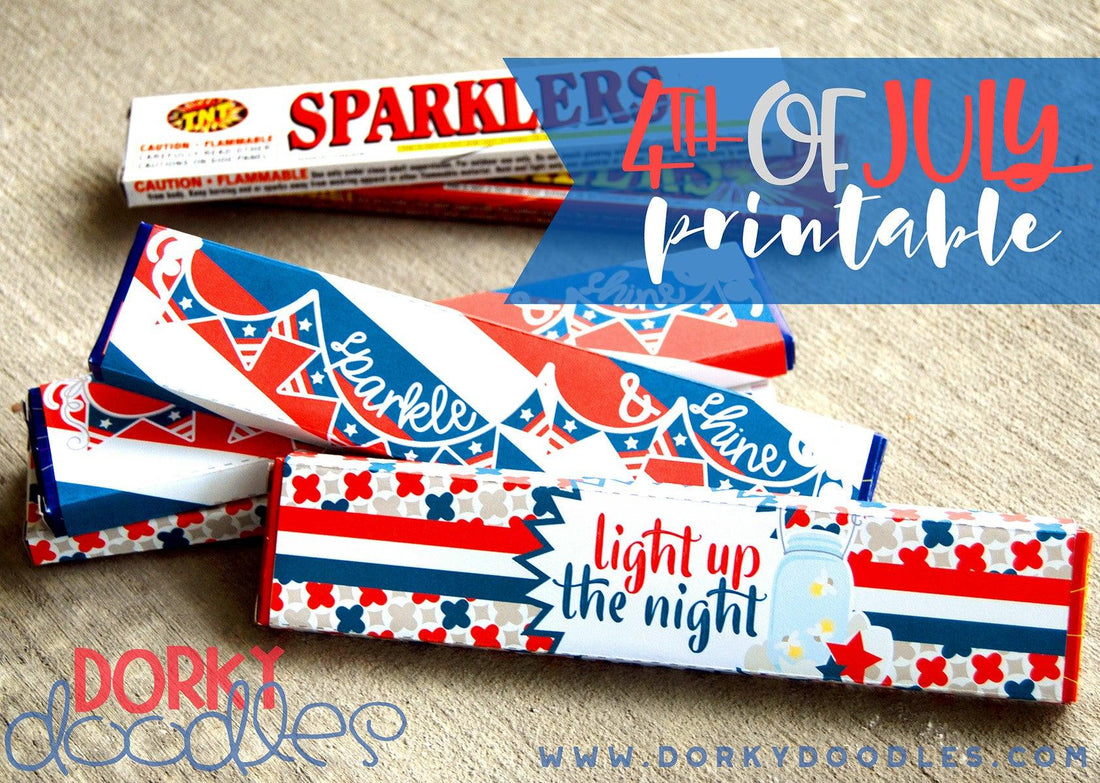 4th of July Sparkler Printable - Dorky Doodles