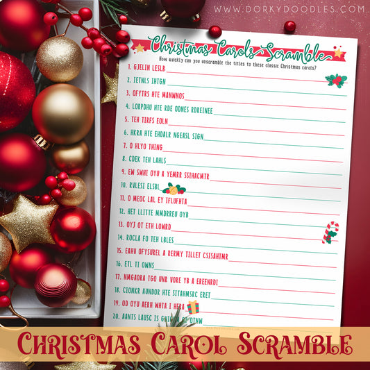 Printable Party Game - Christmas Carol Scramble