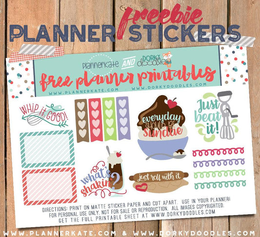 Baking Planner Sticker Freebie - Dorky Doodles