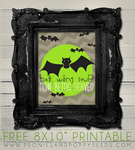 Bat Wing Soup Printable in GREEN - Dorky Doodles