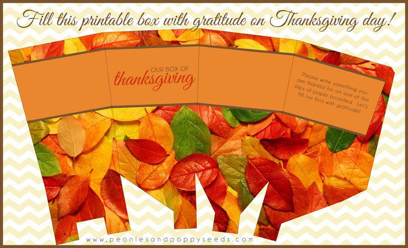 Box of Thanksgiving Printable - Dorky Doodles