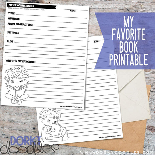 Boy and Girl Book Report Worksheet Printable - Dorky Doodles