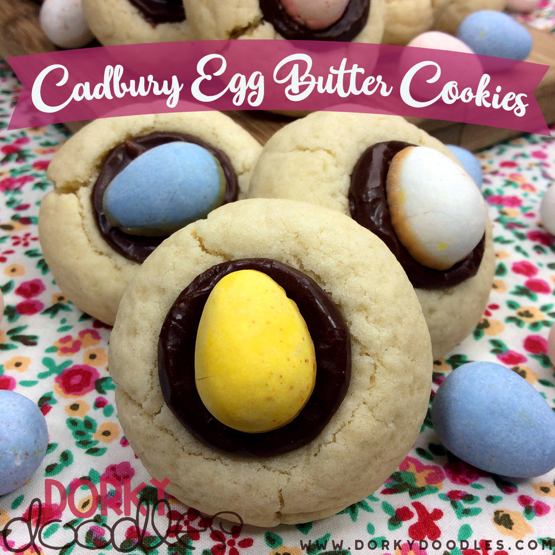 Cadbury Egg Butter Cookie Recipe - Dorky Doodles