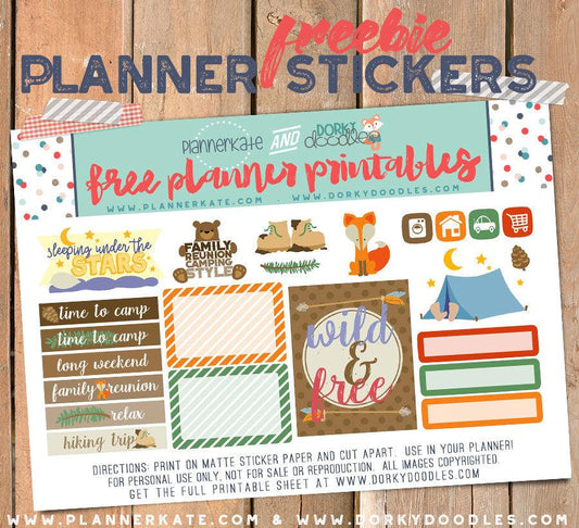 Camping Planner Stickers Freebie - Dorky Doodles