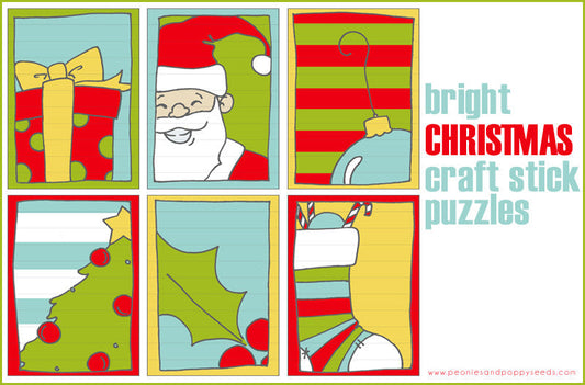 Christmas Craft Stick Puzzles Printable - Dorky Doodles