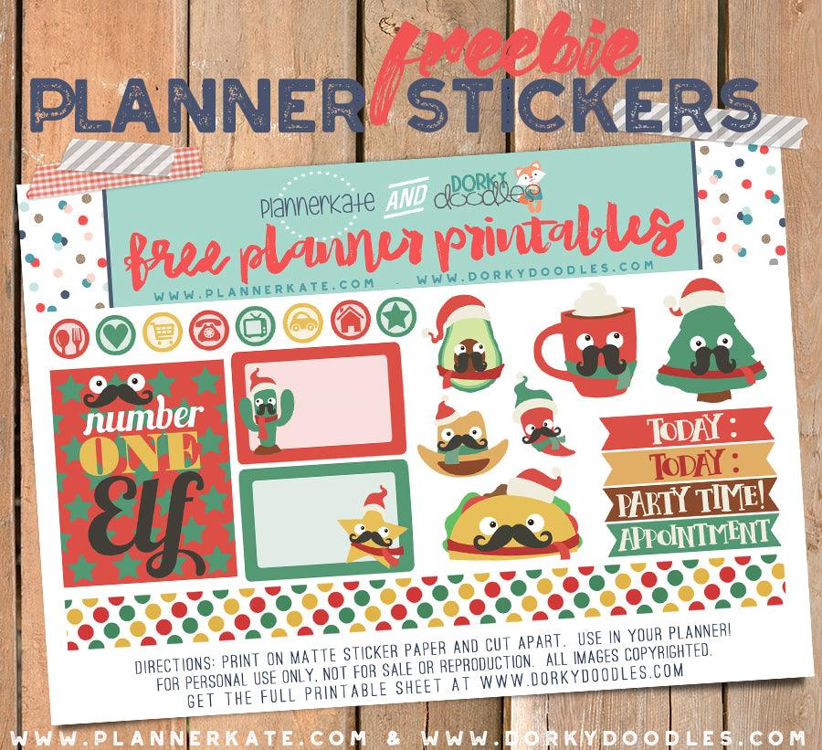 Cowboy Christmas Planner Stickers Freebie - Dorky Doodles