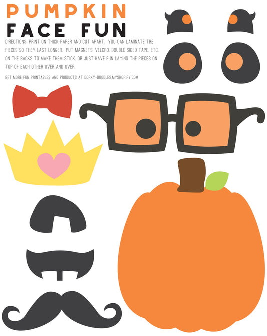 Decorate a Pumpkin Face Printable - Dorky Doodles