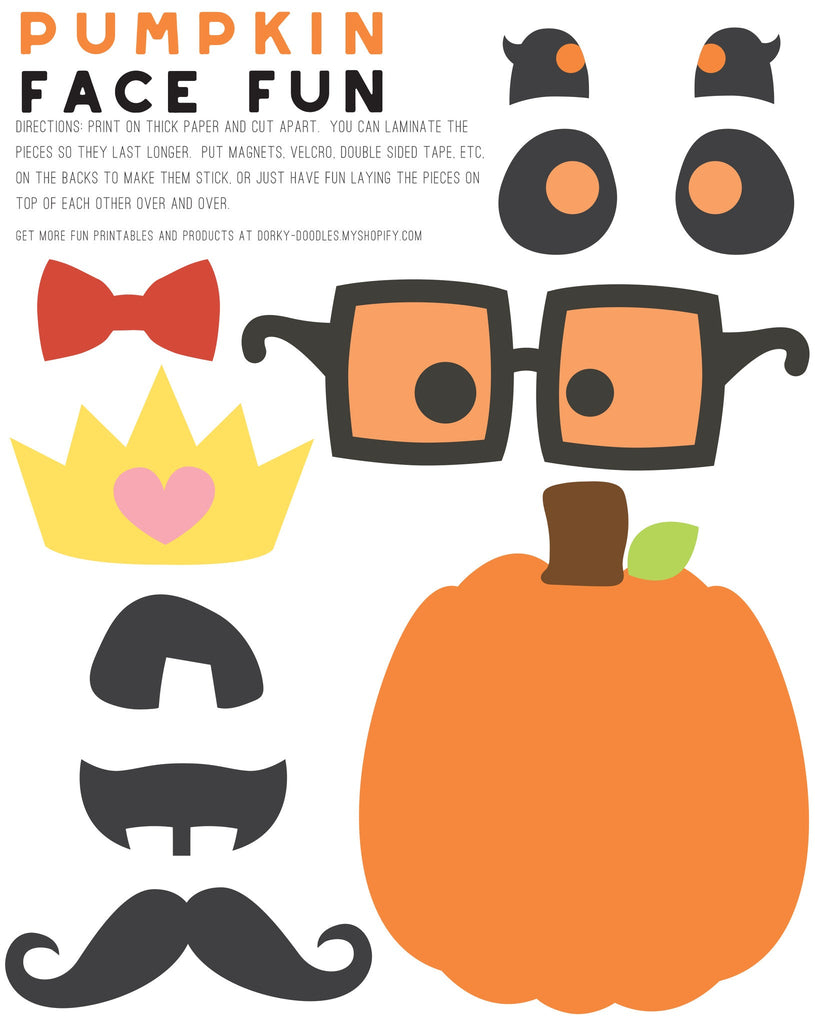 Decorate a Pumpkin Face Printable