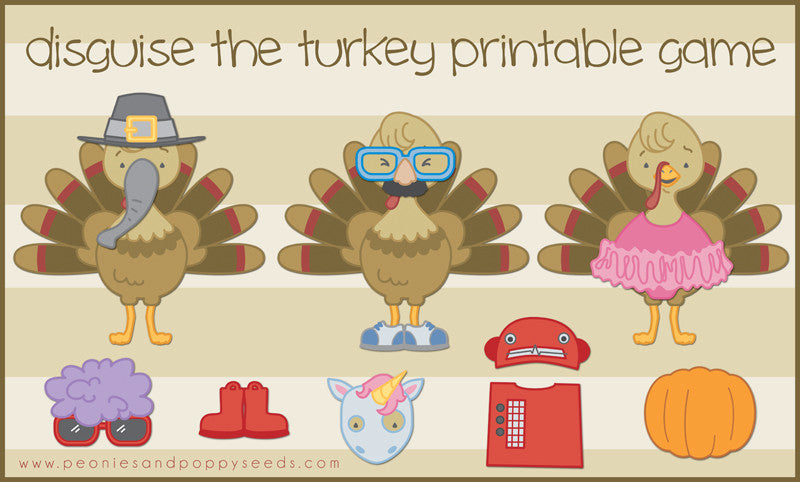 Disguise the Turkey Printable Game - Dorky Doodles