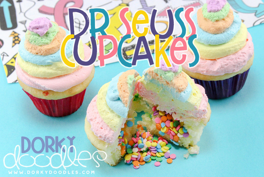 Dr. Seuss Cupcake Tutorial - Dorky Doodles