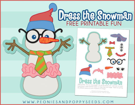 Dress the Snowman Printable Fun - Dorky Doodles