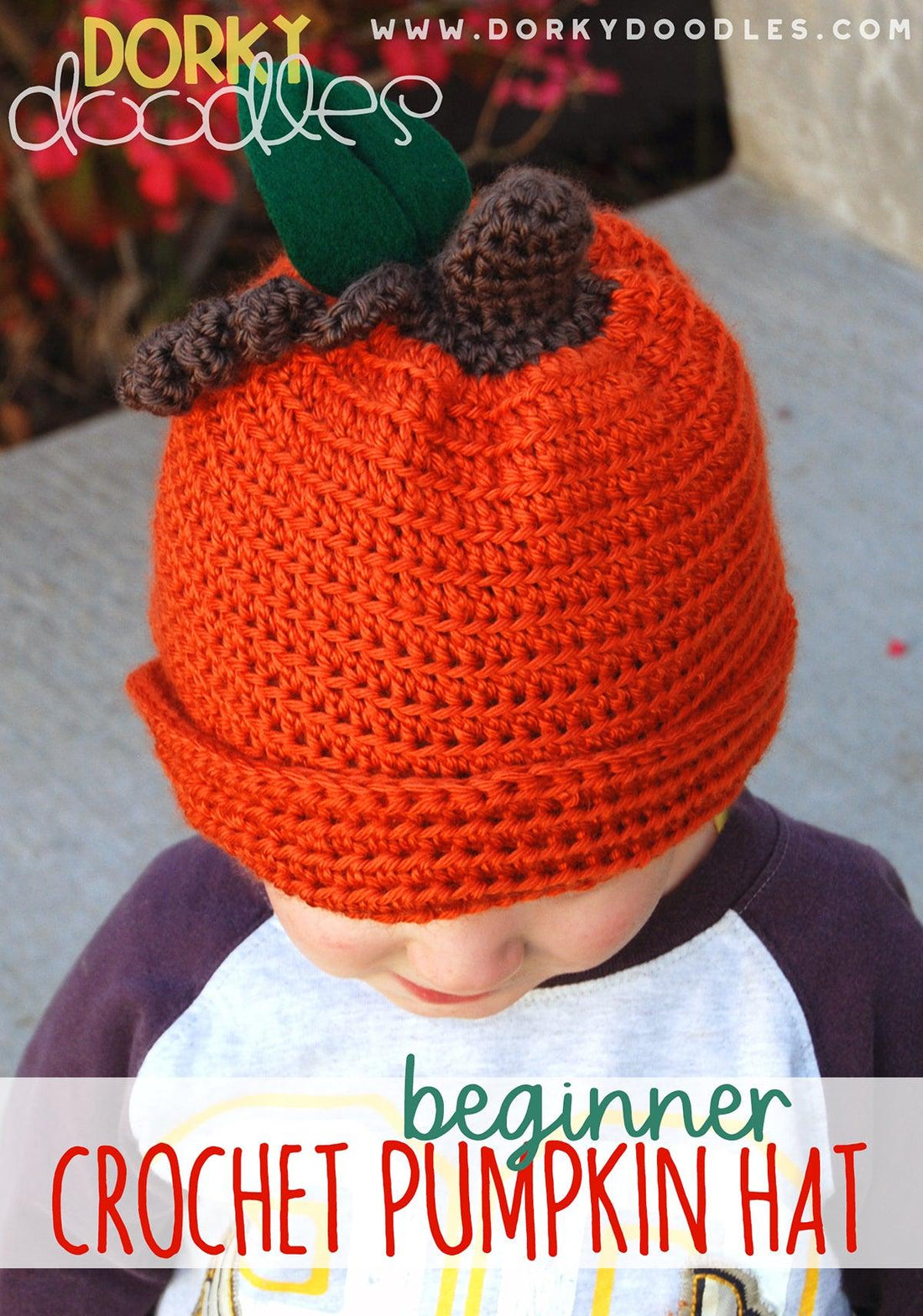 Easy Pumpkin Crochet Hat Pattern - Dorky Doodles