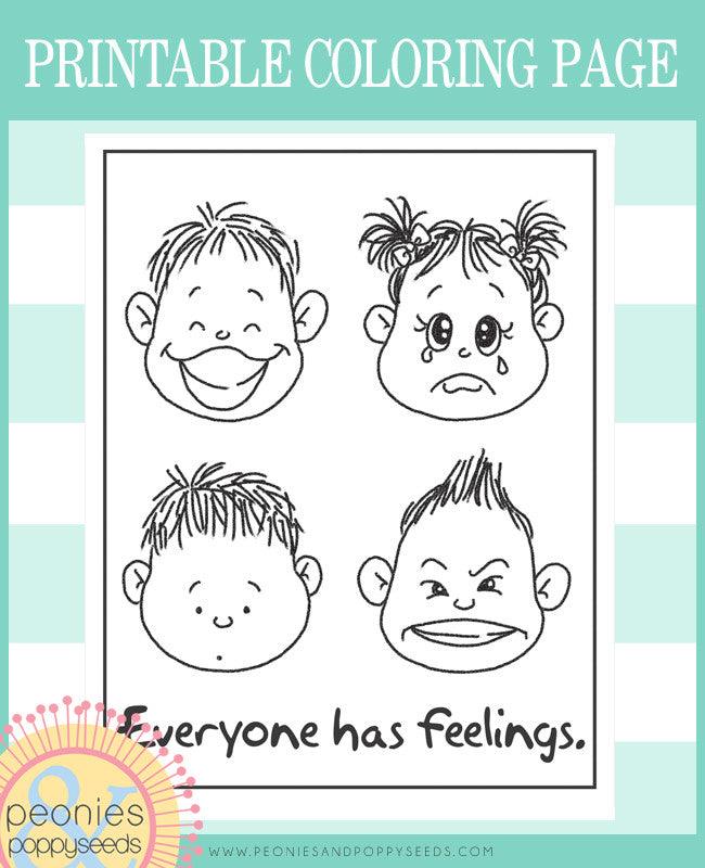 Everyone Has Feelings - Free Coloring Page - Dorky Doodles