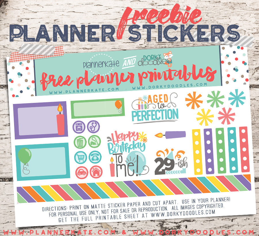 Free Birthday Planner Stickers