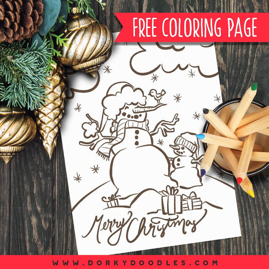 Free Christmas Coloring Page - Dorky Doodles