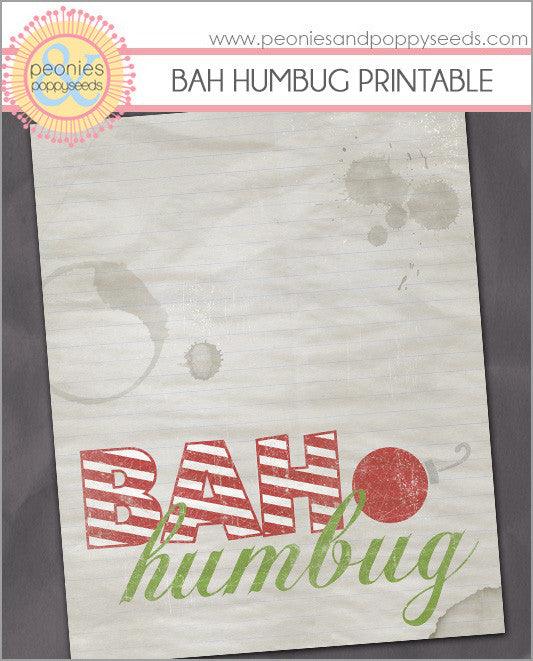 Free Christmas Printable: Bah Humbug