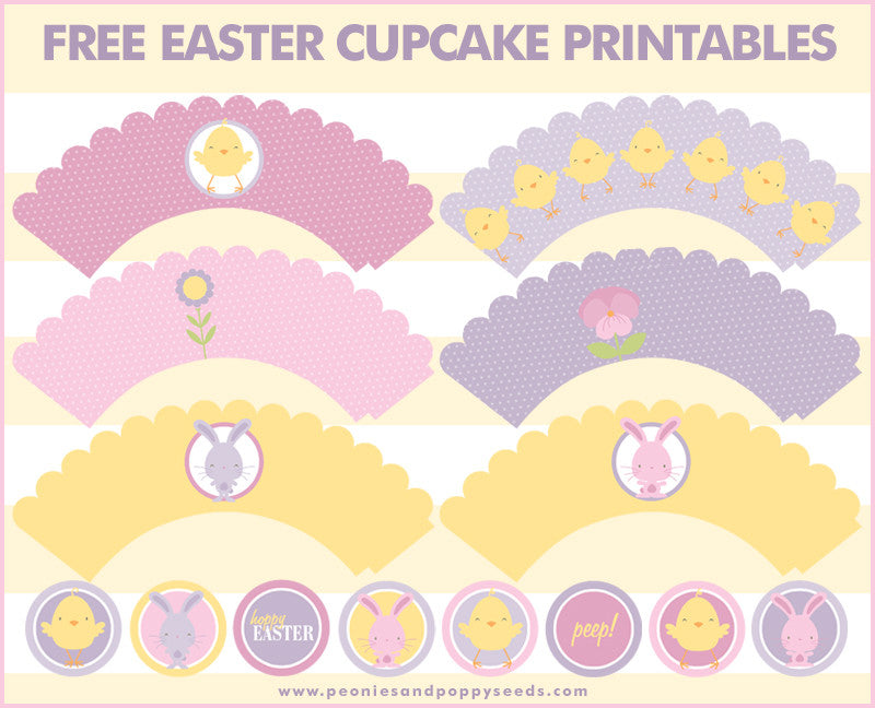 Free Easter Printables for Cupcakes - Dorky Doodles