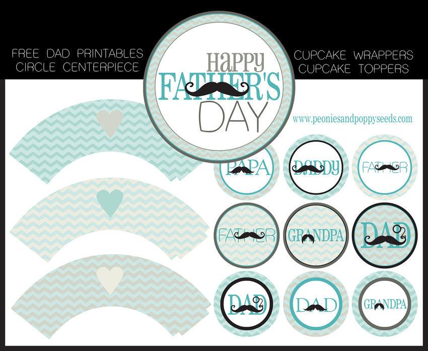 Free Father's Day Mustache Dad Printables