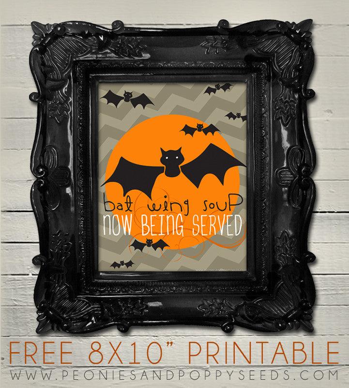 Free Halloween Printable: Bat Wing Soup