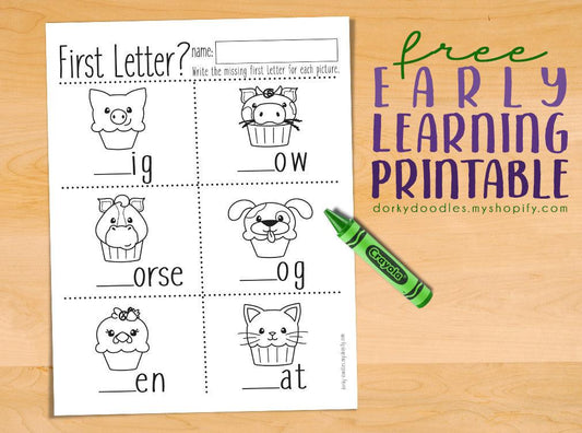 Free Homeschool Printable - Dorky Doodles