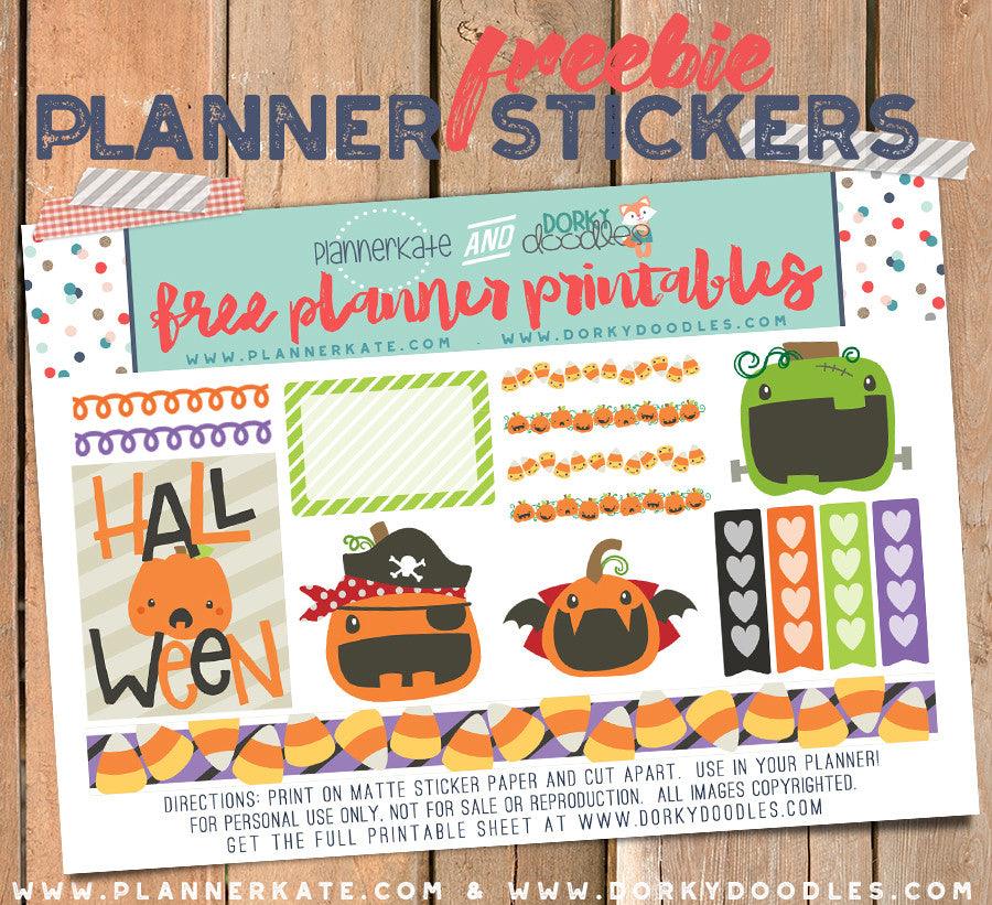 Free Jack-o-Lantern Planner Sticker Printable - Dorky Doodles