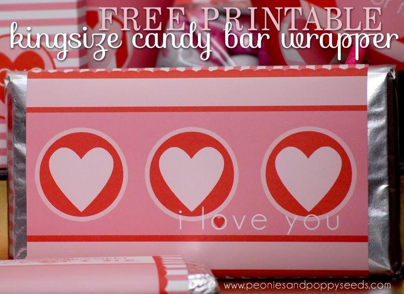 Free King Size Candy Bar Valentine Wrapper