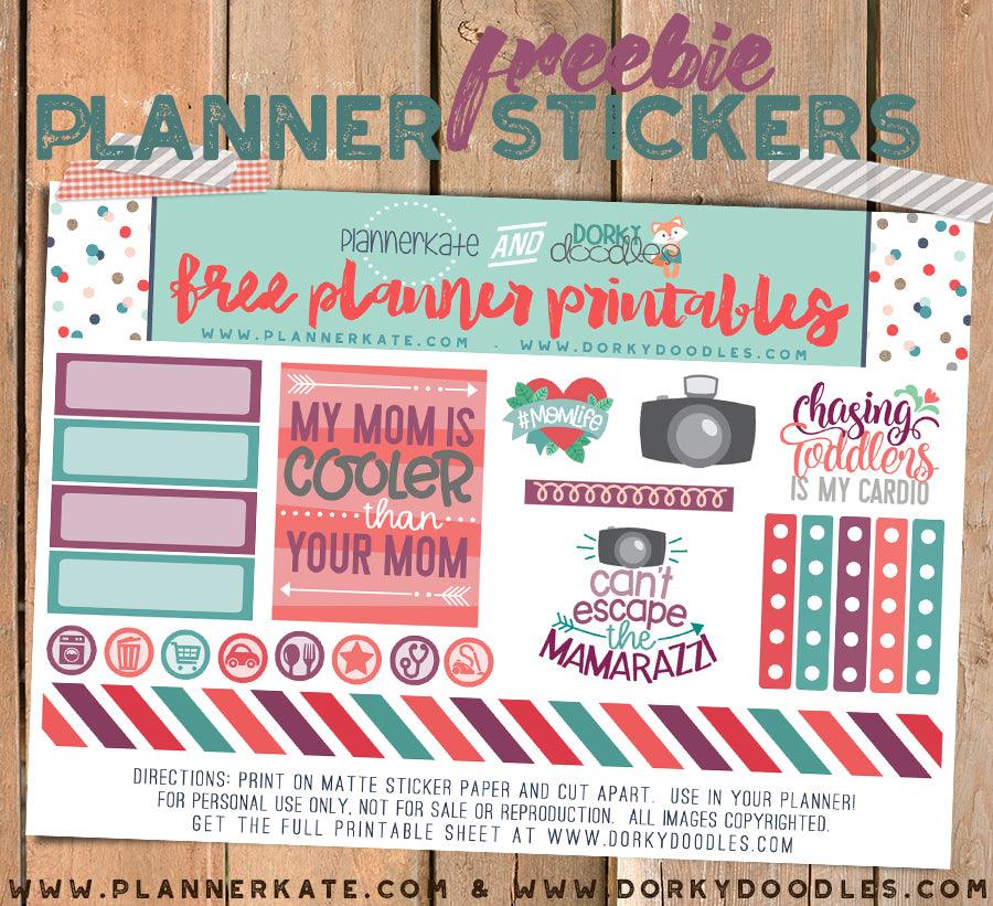 Free Mother's Day Planner Stickers - Dorky Doodles