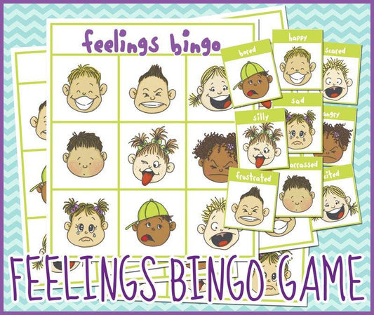 Free Printable Bingo Game about Feelings - Dorky Doodles