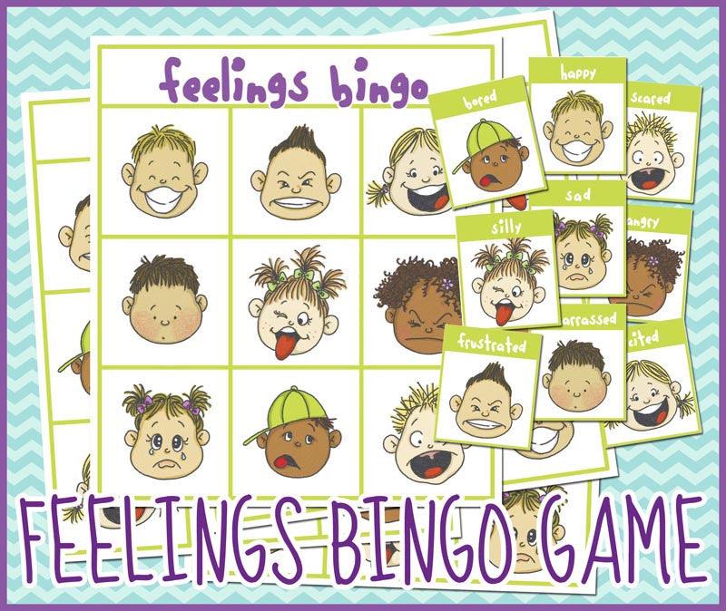 Free Printable Bingo Game about Feelings