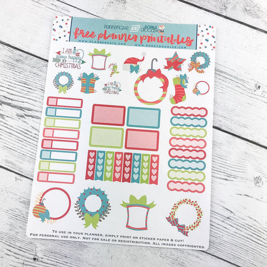 Free Printable Christmas Planner Stickers - Dorky Doodles