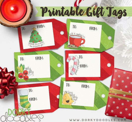 Free Printable Christmas Tags - Dorky Doodles