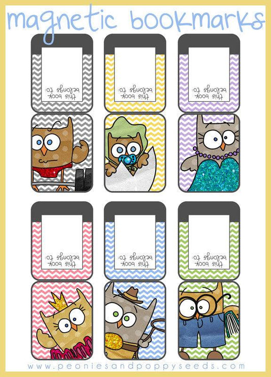 Free Printable Magnetic Bookmarks - Dorky Doodles