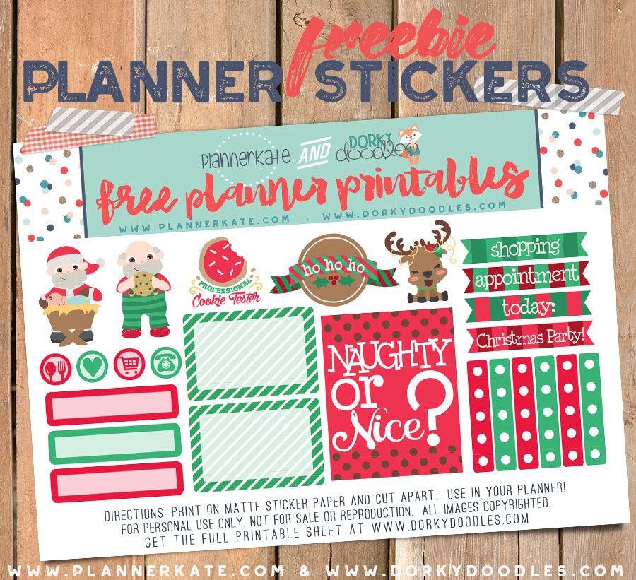 Free Santa Planner Stickers Printable