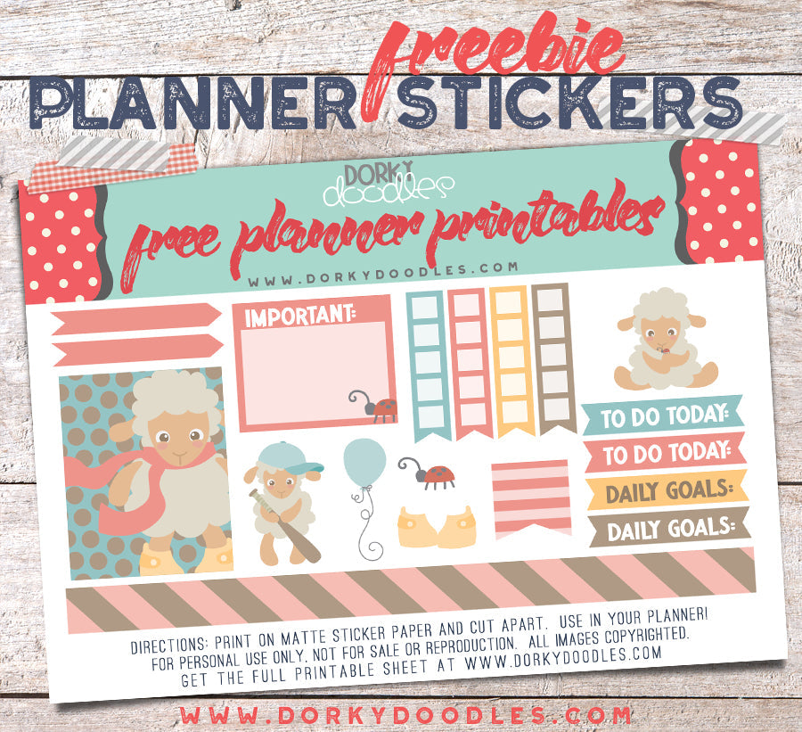 Free Spring Lamb Planner Stickers