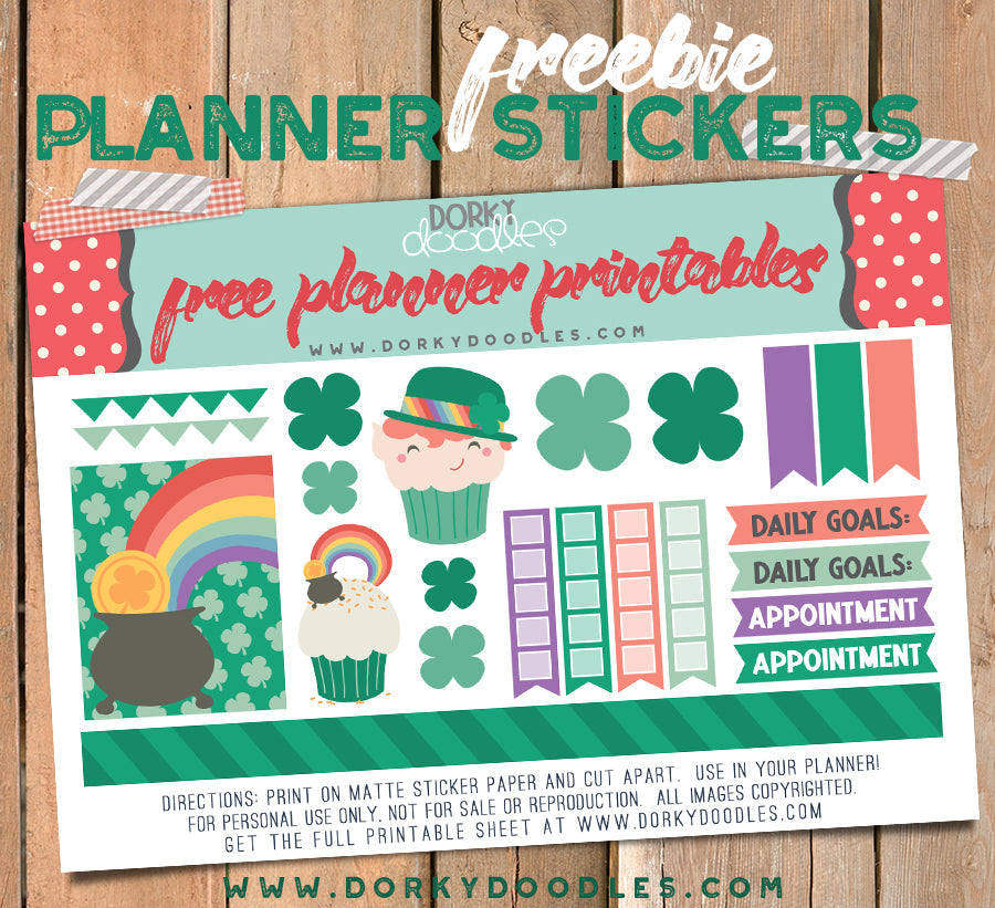 Free St. Patrick's Day Planner Stickers
