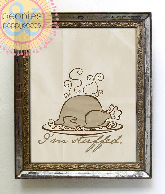 Free Thanksgiving Printable: I'm Stuffed - Dorky Doodles