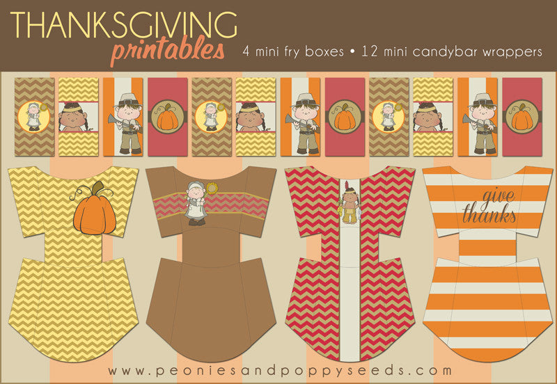 Free Thanksgiving Printables: boxes and wrappers