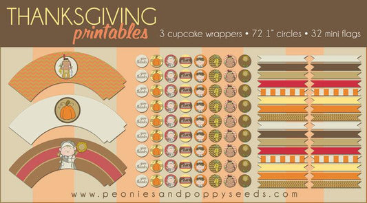 Free Thanksgiving Printables: Cupcake Stuff - Dorky Doodles