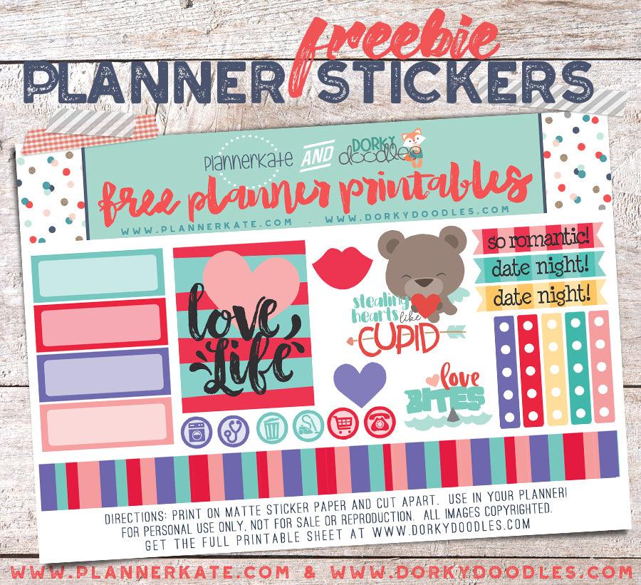 Free Valentine Planner Sticker Printable