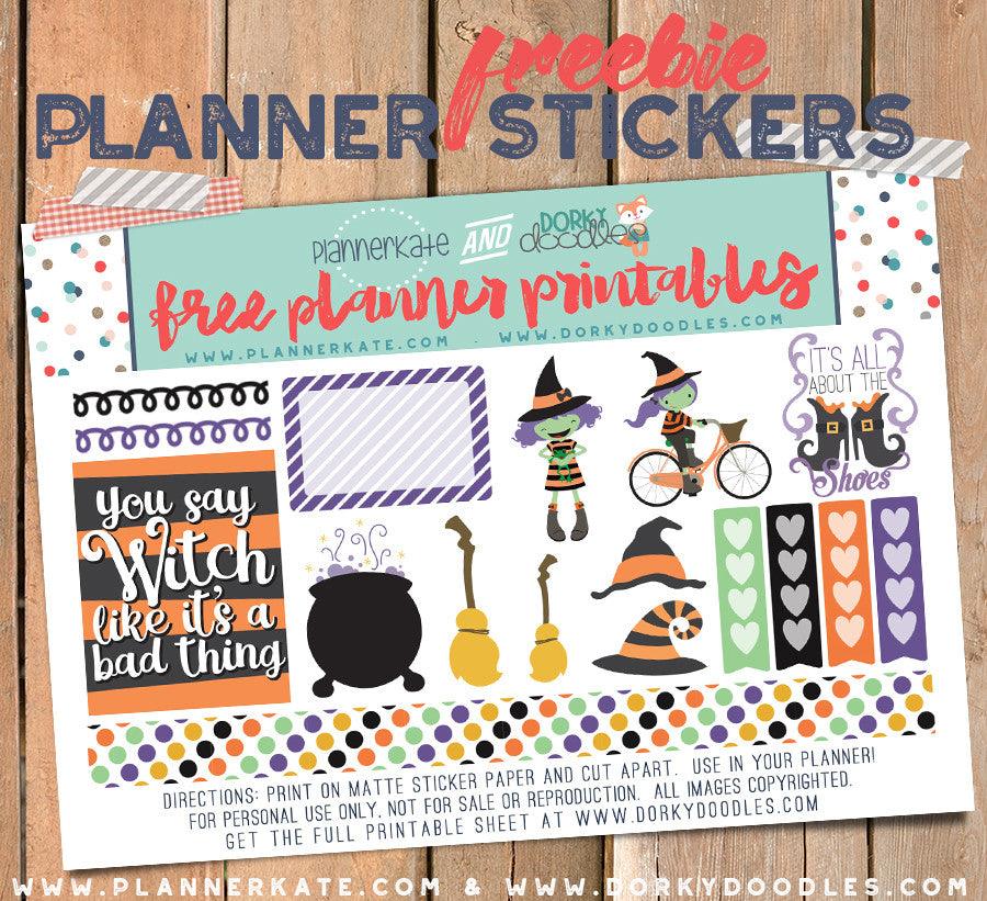 Free Witch Planner Sticker Sampler Printable
