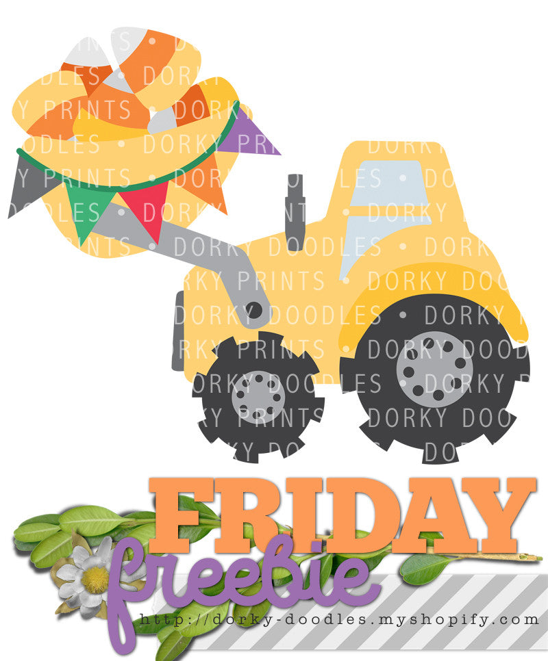 Friday Freebie:  Candy Corn Bulldozer