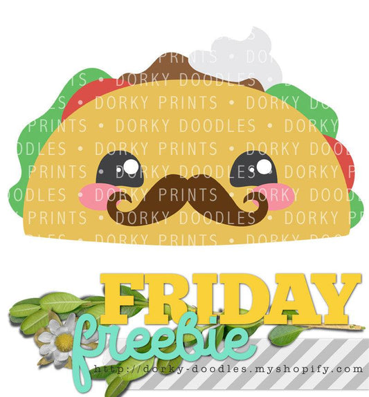 Friday Freebie: Kawaii Taco - Dorky Doodles