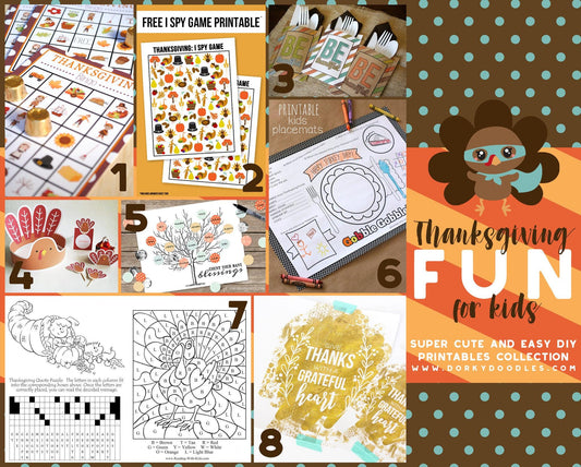 Fun Thanksgiving Printables for Kids - Dorky Doodles