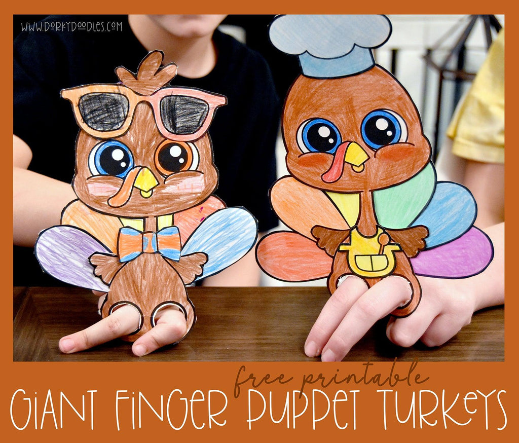 Giant Finger Puppet Turkeys - Free Printable!