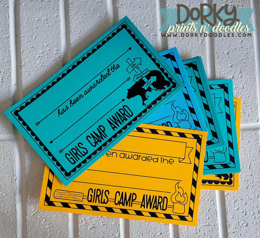 Girls Camp Awards to Print